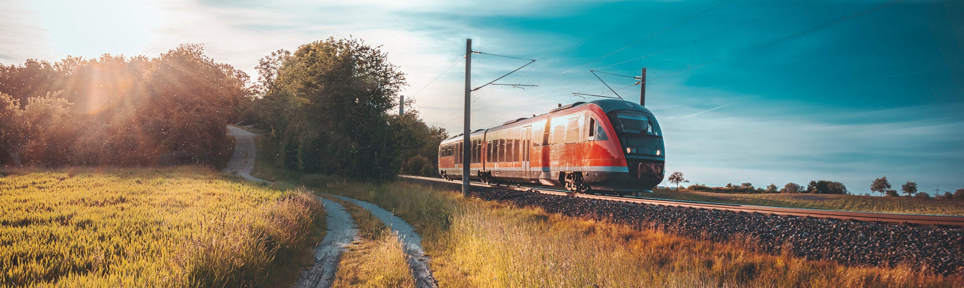 Graphic of train travelling on train track