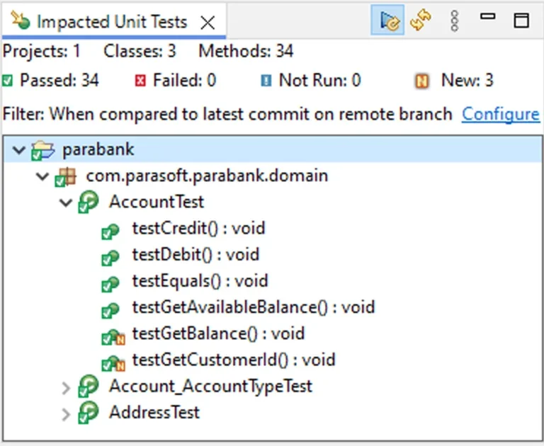 Screenshot of Jtest in the Eclipse IDE showing test cases that correlate to recent code modifications.