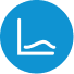 Icon of a x and y axis graph inside a blue circle