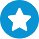 Icon of a white star inside a blue circle