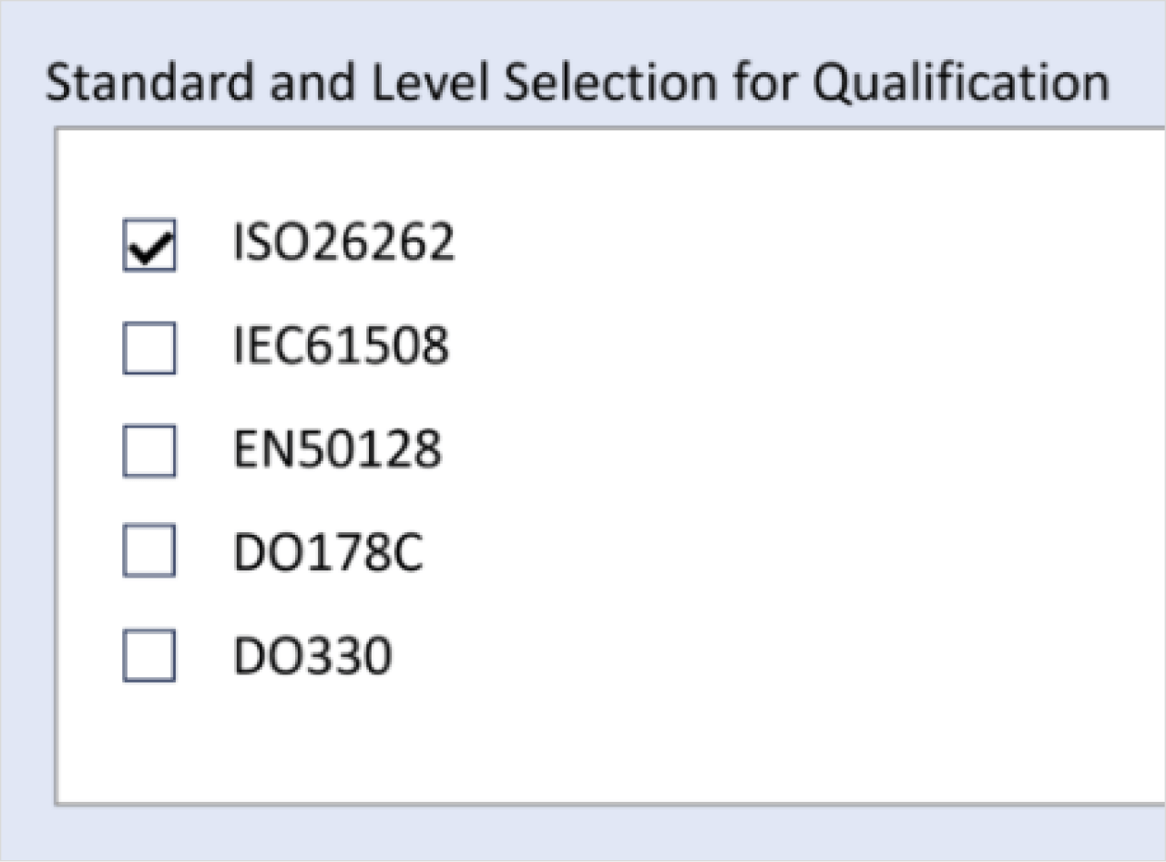 Screenshot showing functional compliance selection with additional use case settings