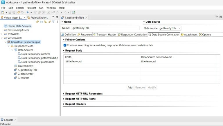 Screenshot of Virtualize showing a virtual asset