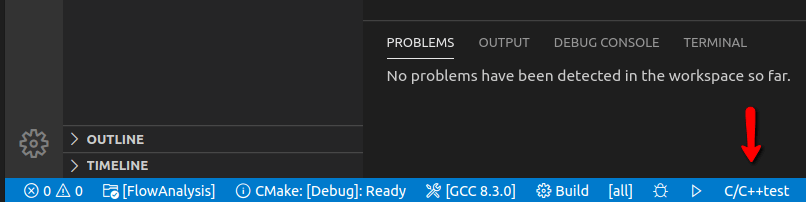 Screenshot of C/C++test quick start in VS Code.