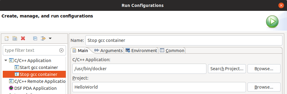 "Stop gcc container