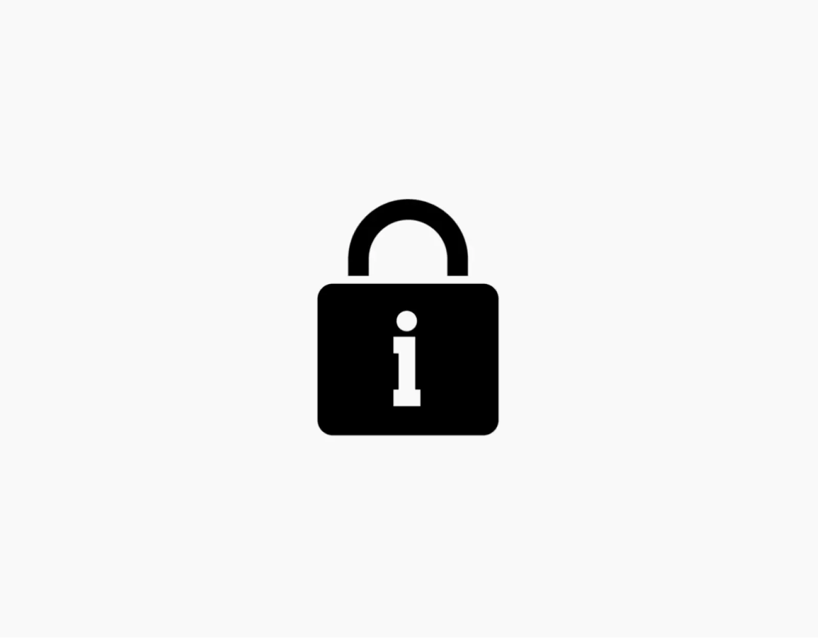 Graphic of lock with letter i in the middle